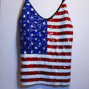 American Flag | Sequin Tank Top | SPARKLY 💫|